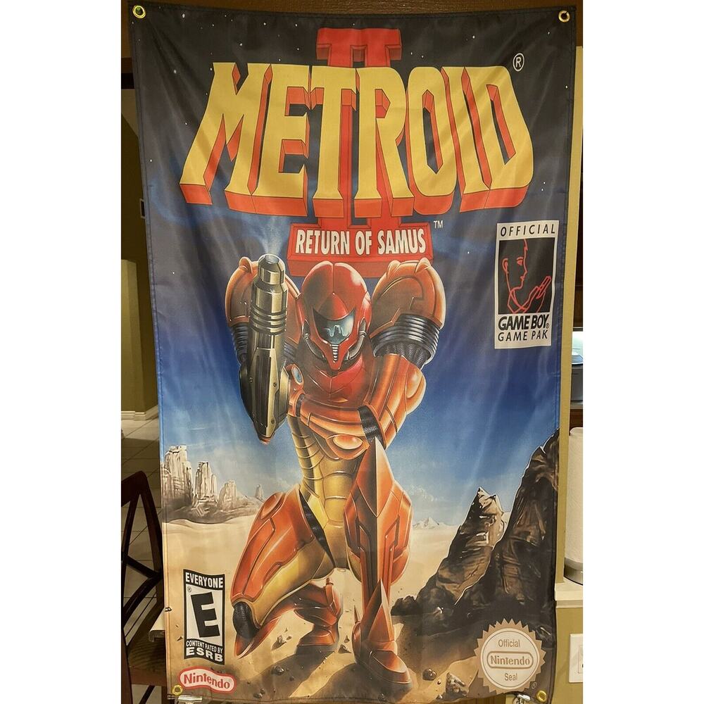 Metroid II 2 Return of Samus Nintendo Game Boy Boxart 5' Flag Poster 1994